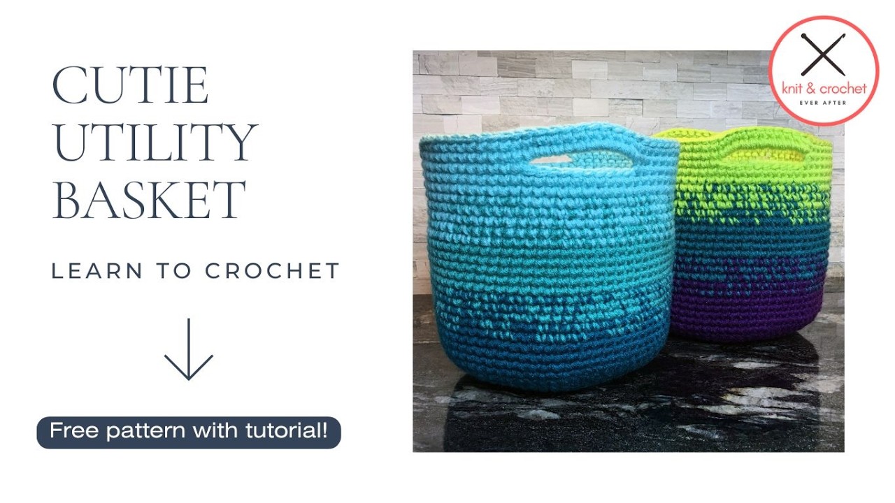 Cutie Utility Crochet Basket 🧺 Free Pattern & Easy Step-by-Step Tutorial - Ombre Crochet Basket