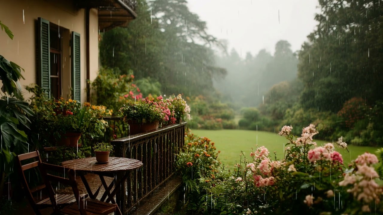 Rainy Garden &ndash; Rain Sounds for Studying, Working, Reading & Relaxing | Peaceful Garden Ambience