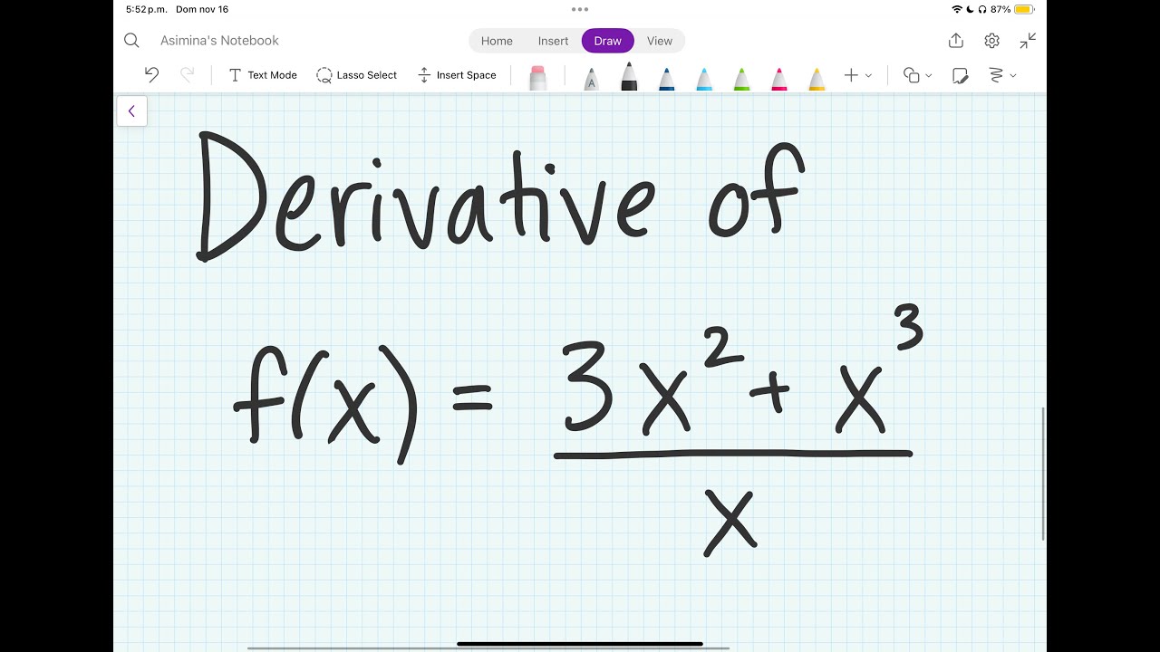 Дифференцируем функцию f(x)=(3x^2+x^3)/x