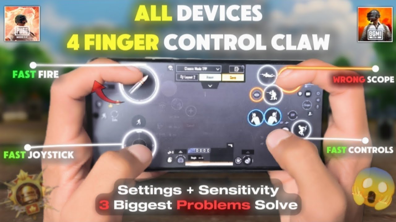 MASTER 4‑Finger Claw Control Layout & Settings | bgmi control code | Pubg mobile settings 2025