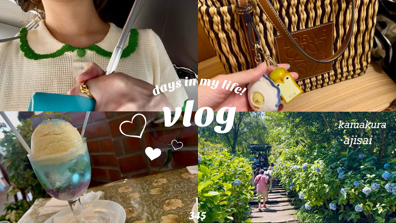 vlog. 手取り30万社会人の休日🩵夏満喫☀️鎌倉に紫陽花を見に行く🚃ボーナス購入品紹介🛍アラサーの自由きままブイログ♡