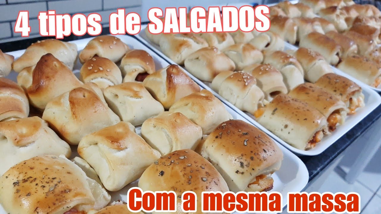 SALGADOS A 1 REAL/ 4 TIPOS DE SALGADOS COM A MESMA MASSA