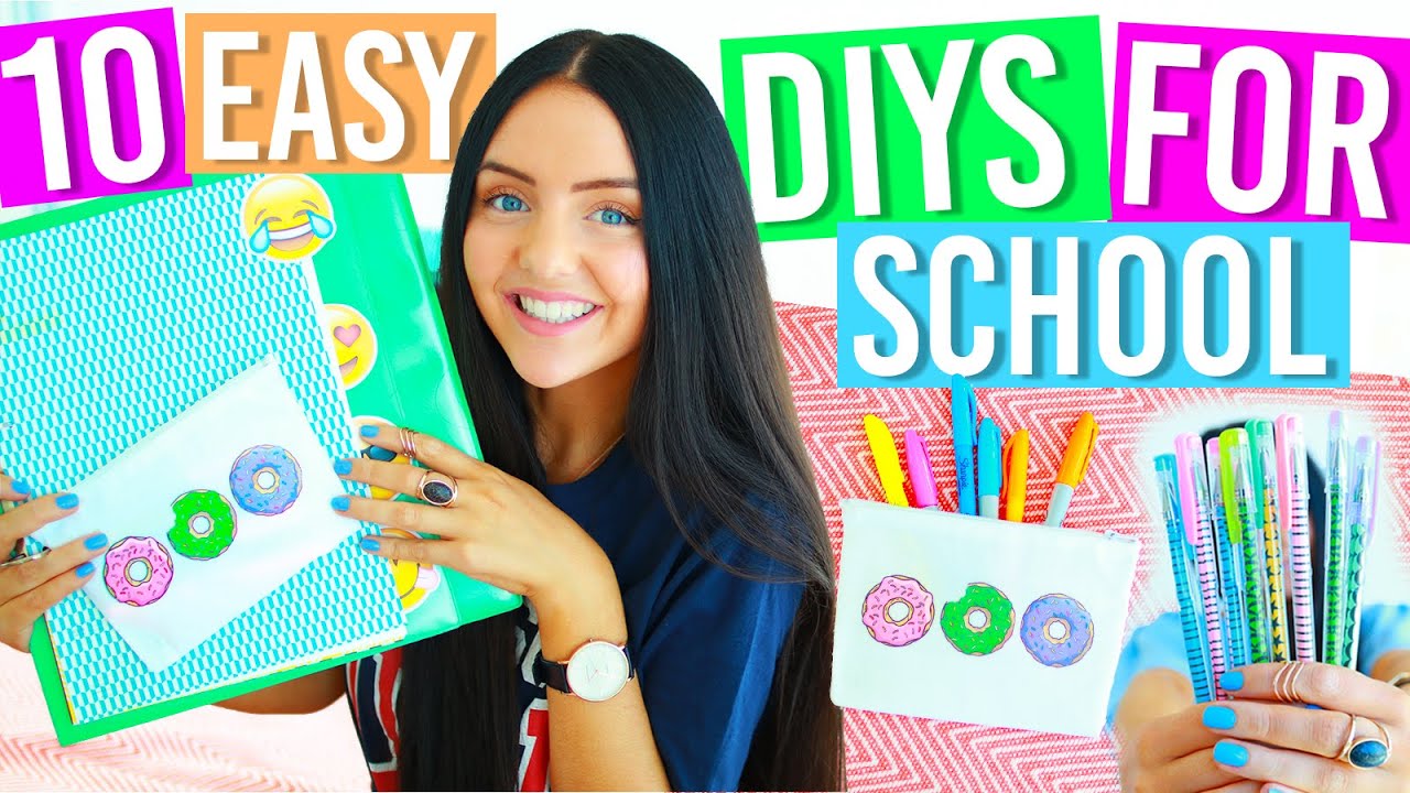10 EASY DIY SCHOOL SUPPLIES FOR BACK TO SCHOOL 2016! Binders, Notebooks, Pencil Case, Organization!