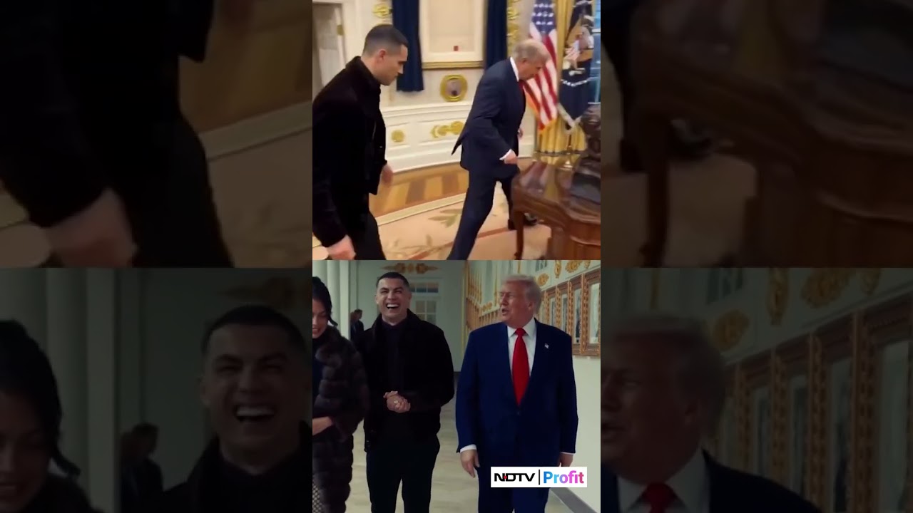 Donald Trump Shares AI Clip of Playing Football with Cristiano Ronaldo | NDTV Profit