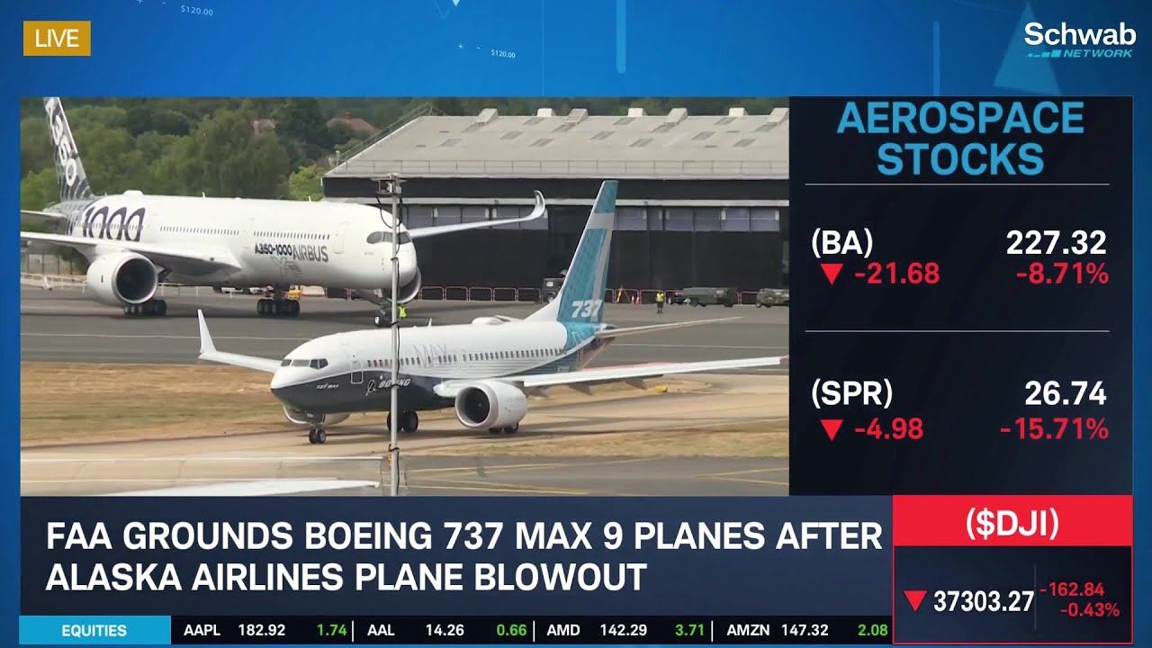 FAA Grounds Boeing (BA) Planes After Alaska Airlines (ALK) Plane Blowout