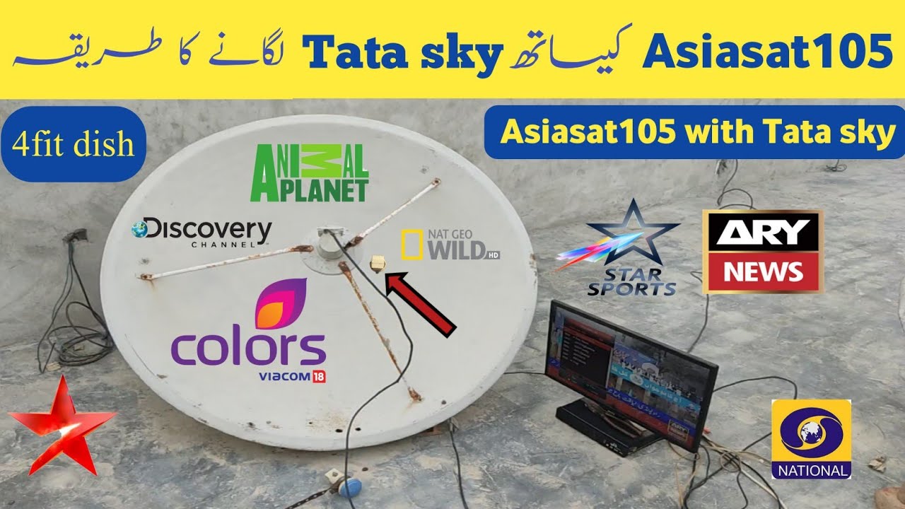 Asia sat 105e with Tata sky 83e dish settings|4fit dish