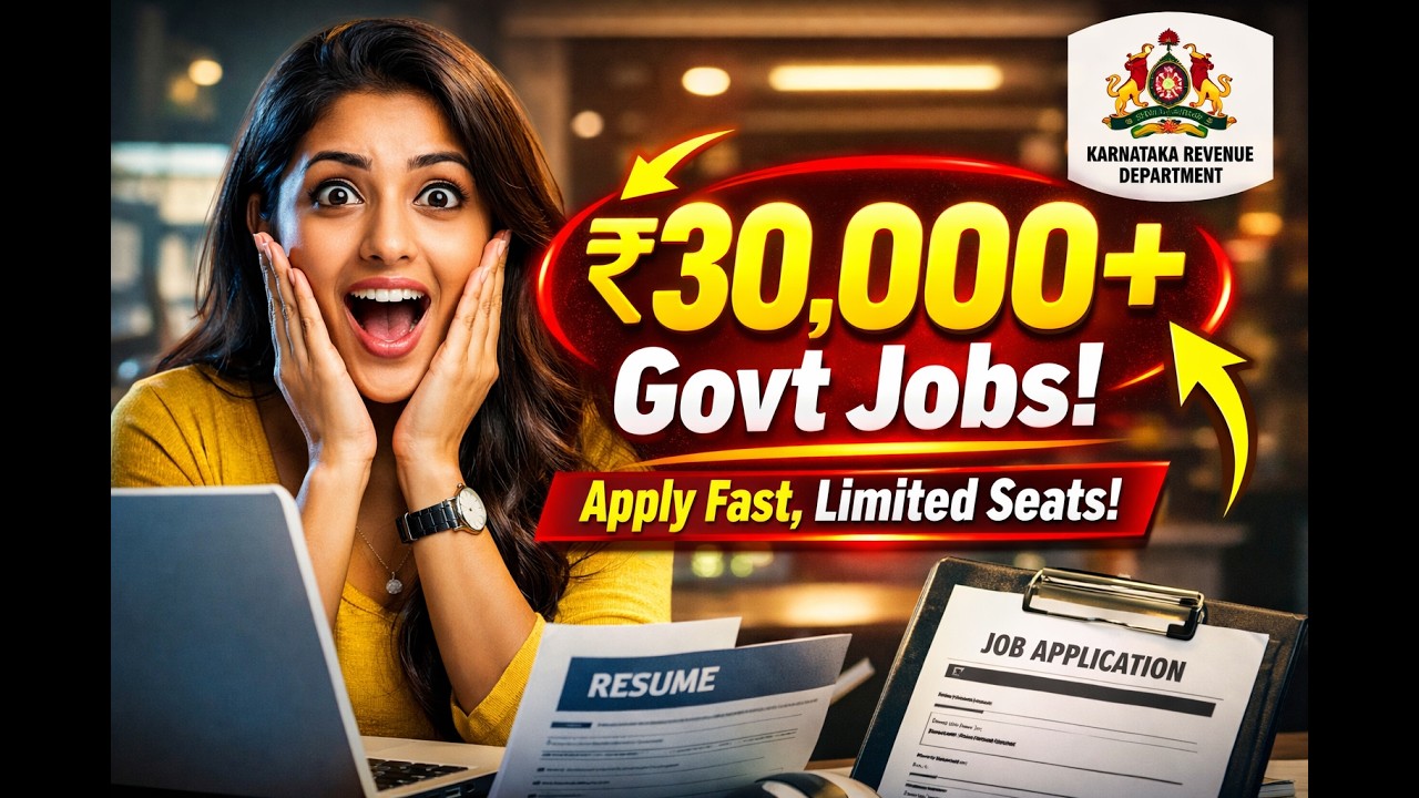 Only 3 Govt Jobs 😳 Karnataka Revenue Recruitment 2026 | Salary ₹55,000