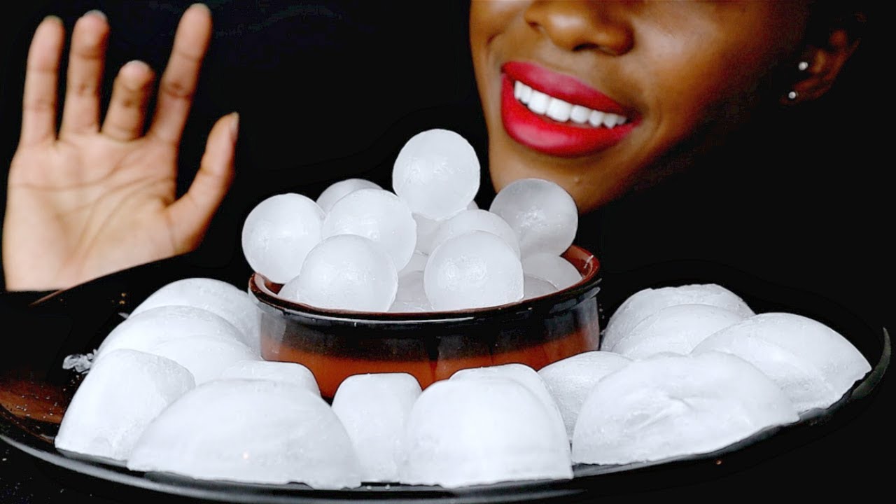 ASMR Ice Eating No Talking | Half Moon Ice & Ice Marbles | *One Bites*