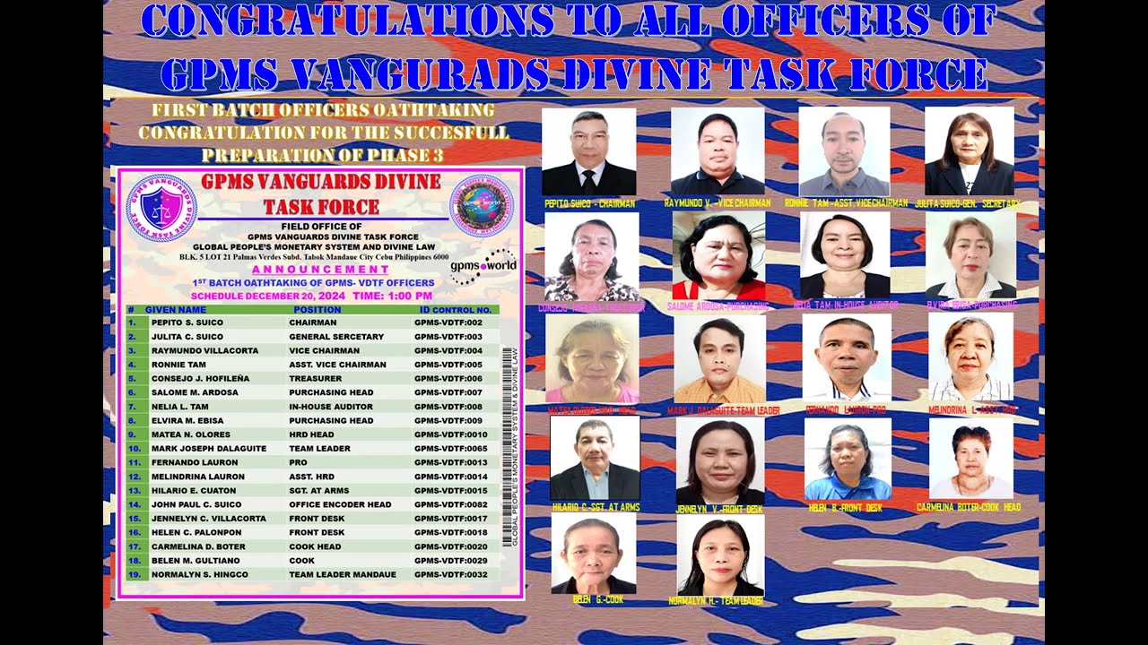 GPMS FOUNDER ,  REPRESENTATIVE AND GPMS VANGUARDS OFFICERS PHILIPPINES