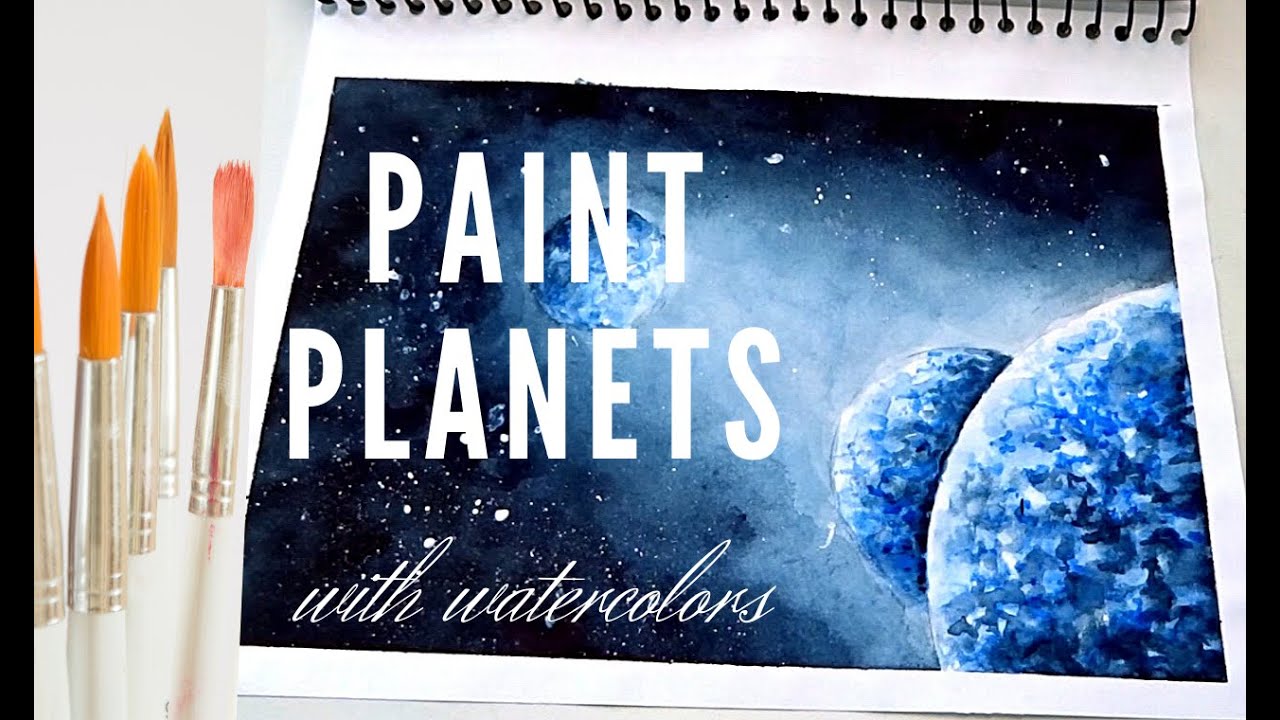 How to PAINT PLANETS with watercolor (space art) // Easy tutorial for beginners