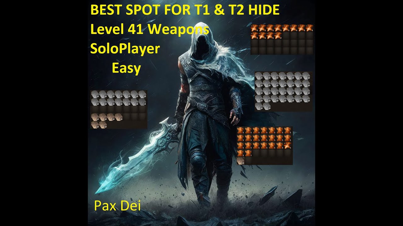 Pax Dei - The Best Spot For T1 & T2 Hide + Weapon Leveling.