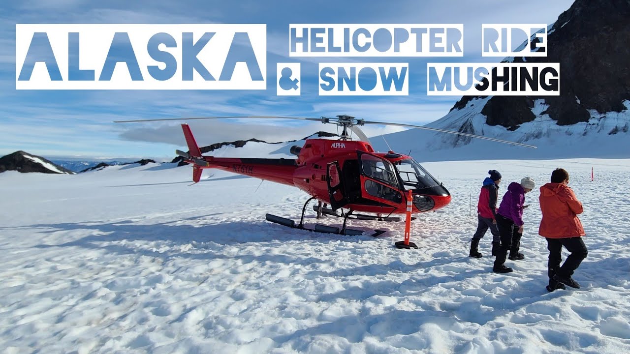 Alaska Helicopter Tour. Snow Mushing & Dog Sledding [Knik River Lodge]