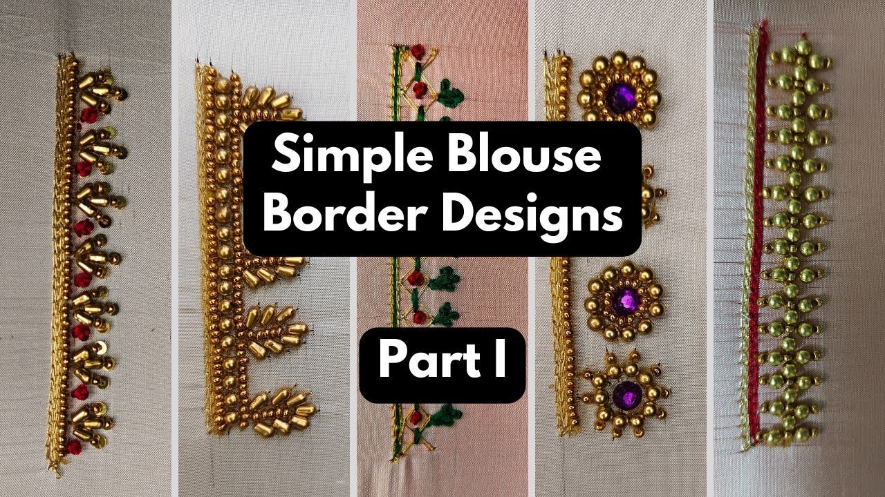Steps to Create Simple Blouse Border Designs - Part 1 | Aari Work Blouse Design