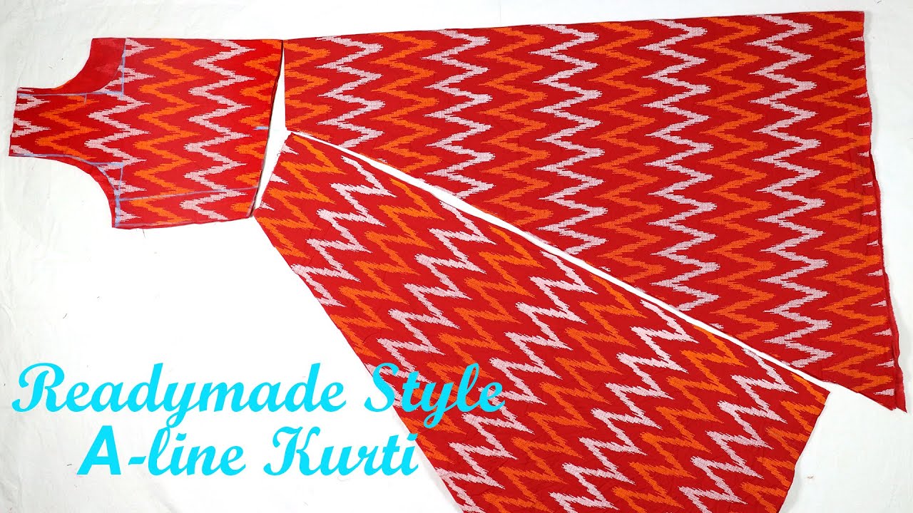 Readymade Style A-line Full Flared Kurti Cutting and Stitching Step by Step