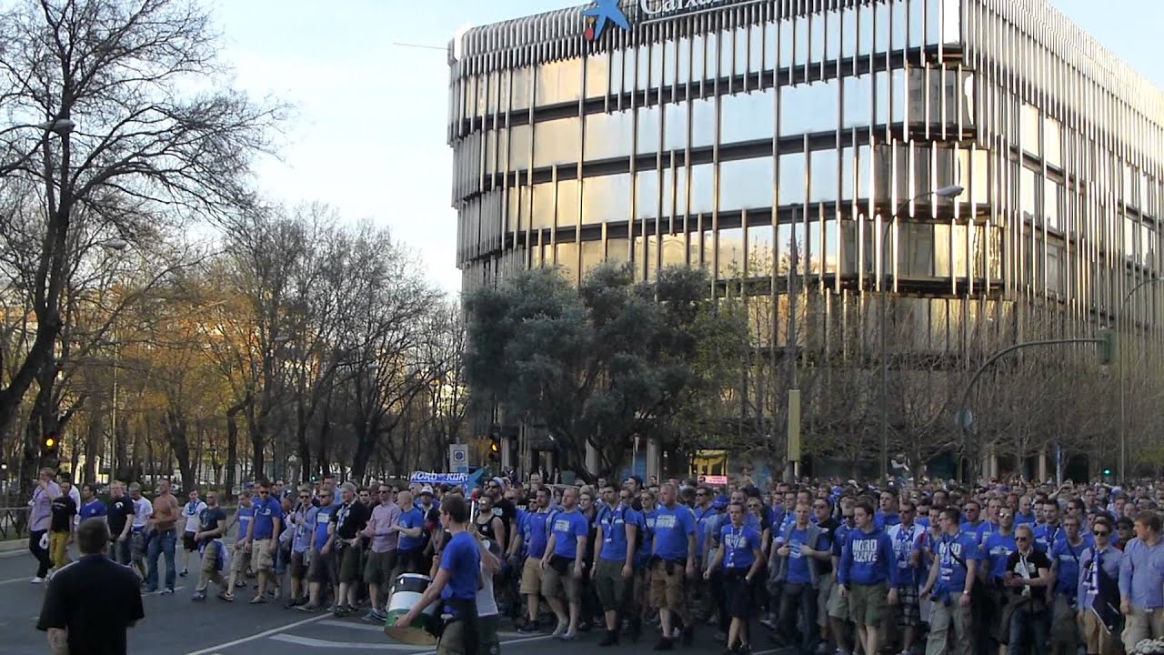Corteo Ultras Schalke 04 en Madrid.