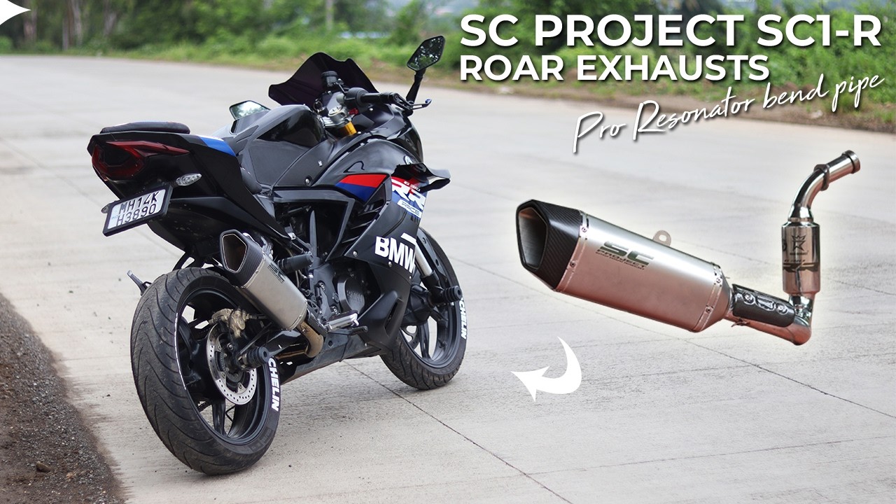 BMW G310RR with SC1-R full system Exhaust | Roar Exhausts Resonator Pro 2.0 bend pipe