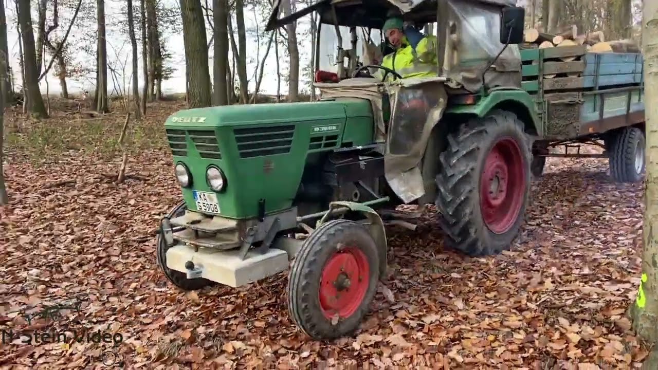 Der Wald ruft !! Deutz D3006 im Einsatz mit der Seilwinde & Holztransport ( Brennholzaufbereitung )