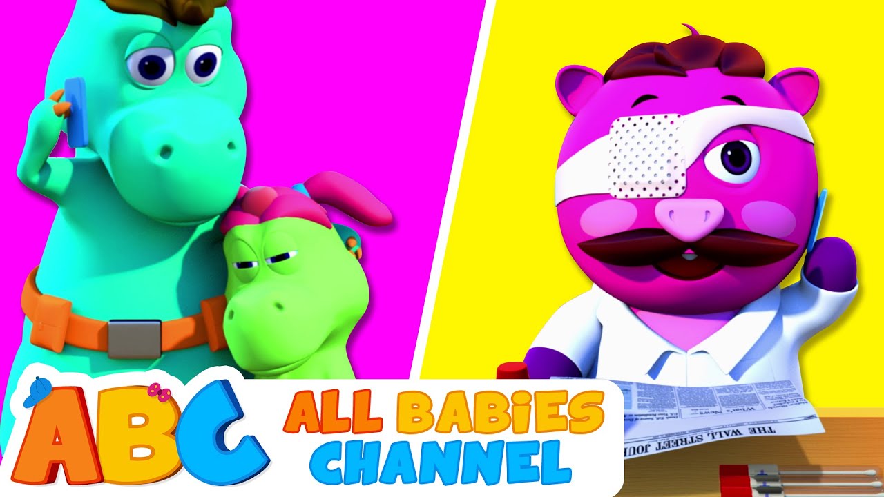 Five Little Dinosaurs | 3D Nursery Rhymes | Funny Kids Songs | All Babies Channel