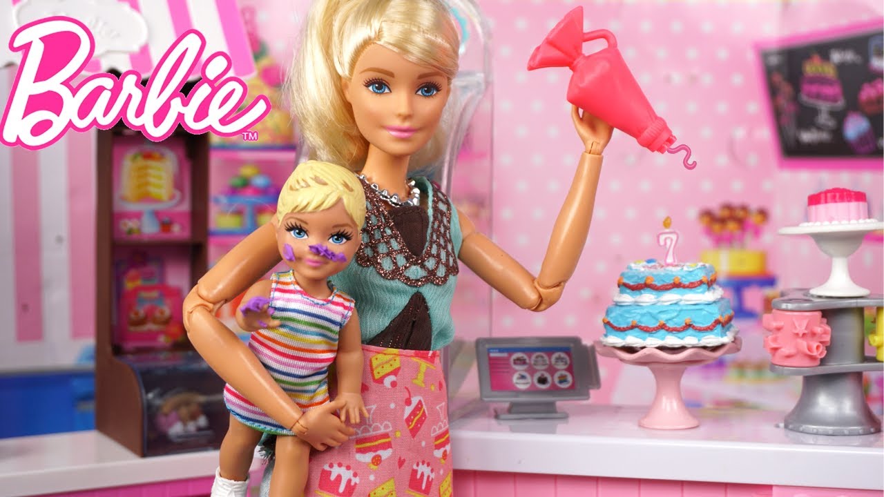 Barbie Family Toddler Baking Adventure - Wedding Cake Story