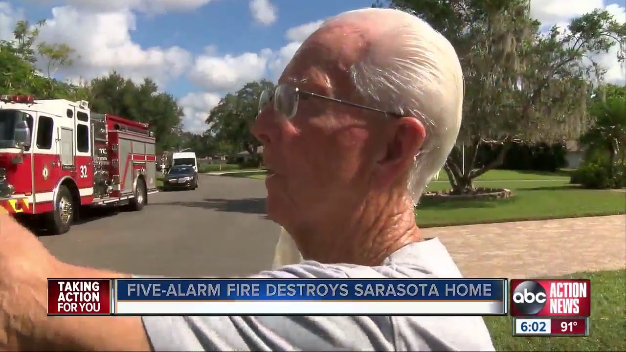 Five-alarm fire destroys Sarasota home