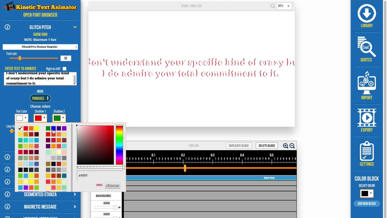 Creating A Text Animation In Kinetic Text Animator