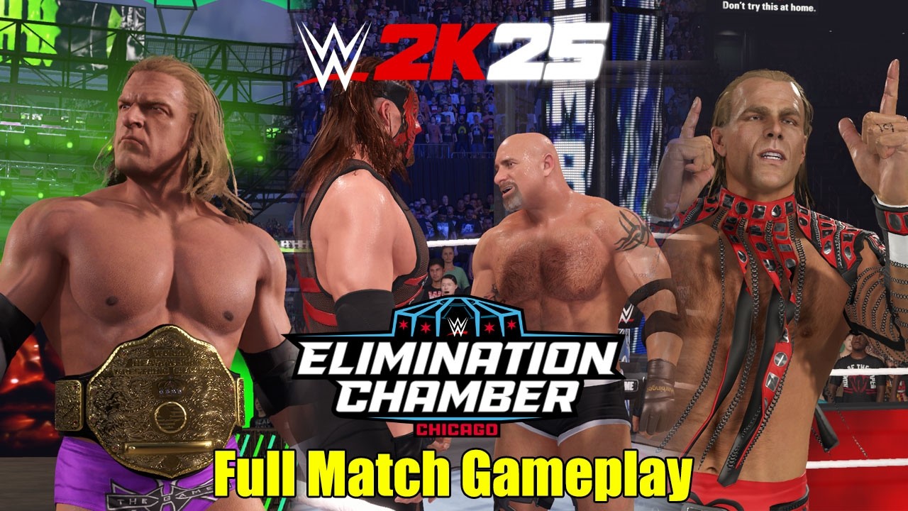 WWE 2K25 Kane wins Elimination Chamber - Full Match Gameplay