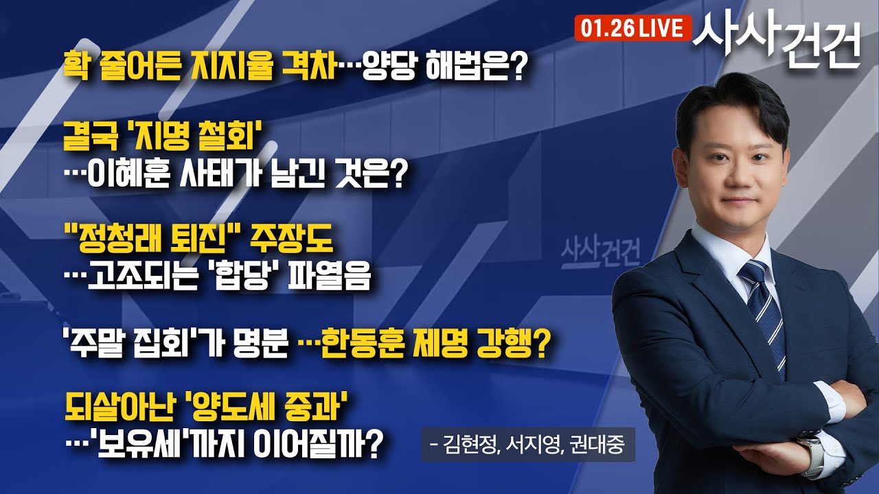 [사사건건] '합당'과 '제명'…양당 내부 갈등 어느 정도? (김현정, 서지영, 권대중)