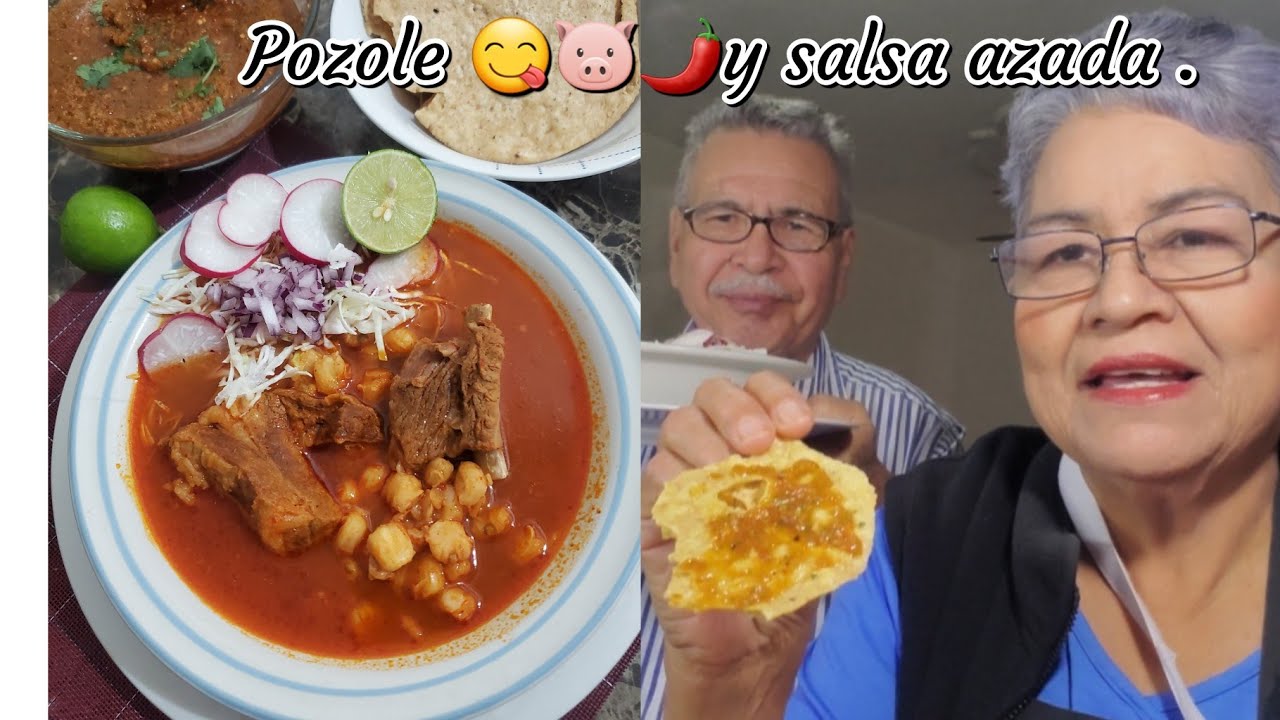 Pozole rojo de cerdo y ! Salsa picosita! 😋🐷🍋🌶| Cocina Tutuli 