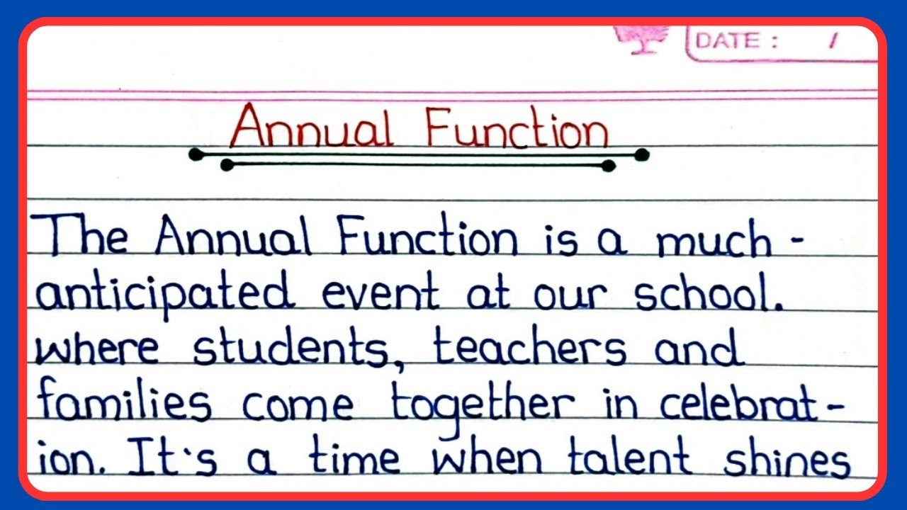 Paragraph Writing On Annual Function Day || few lines on annual Day function