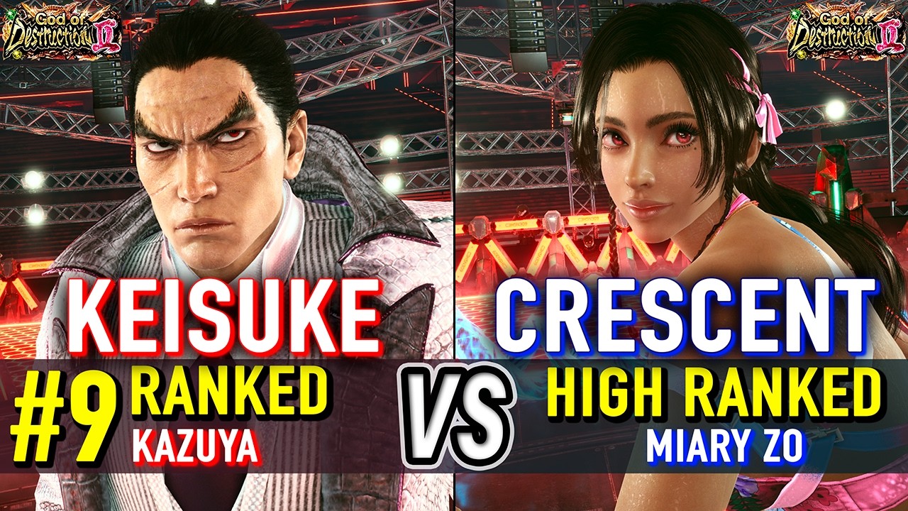 T8 🔥 KEISUKE (#9 Ranked Kazuya) vs CRESCENT (Miary Zo) 🔥 Tekken 8 High Level Gameplay