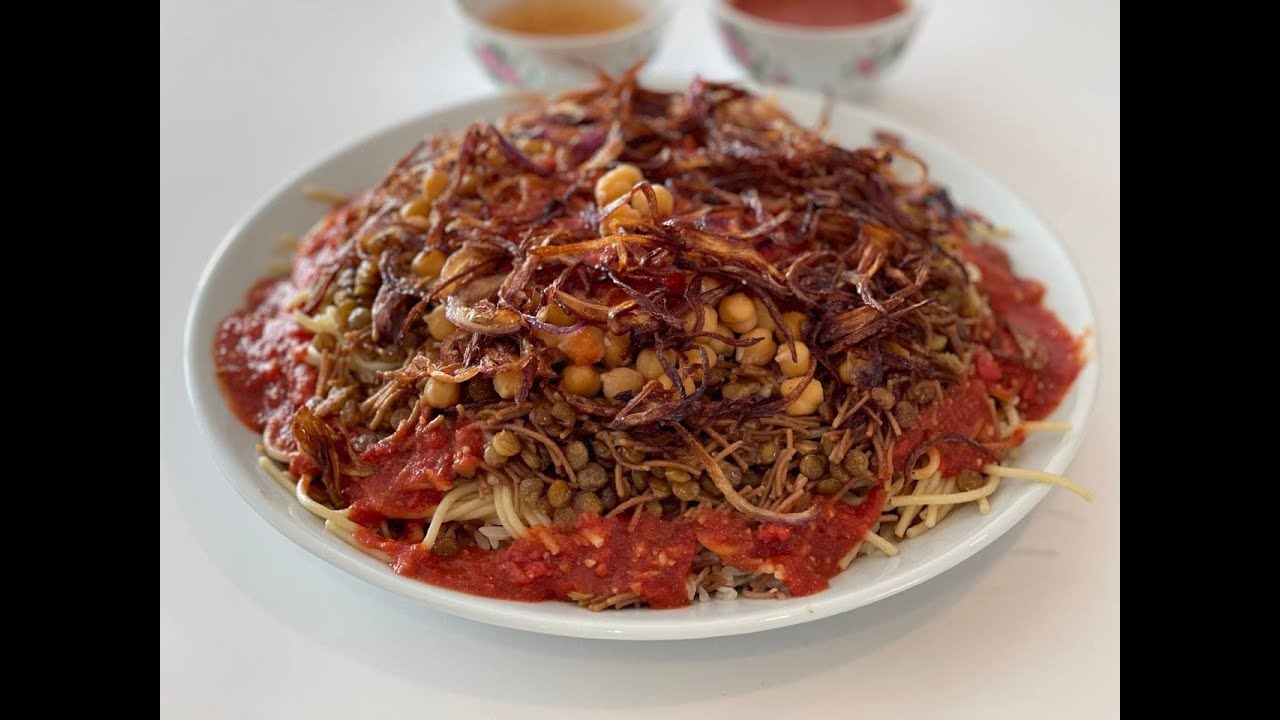 Koshary Egyptian food  کوشری  غذای مصری  Koşeri Mısır yemeği
