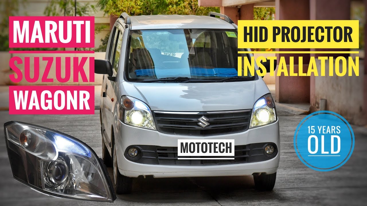 HID PROJECTOR INSTALLATION IN MARUTI SUZUKI WAGONR | HEADLAMP UPGRADE | DIY | 15 YEARS OLD CAR 🚗