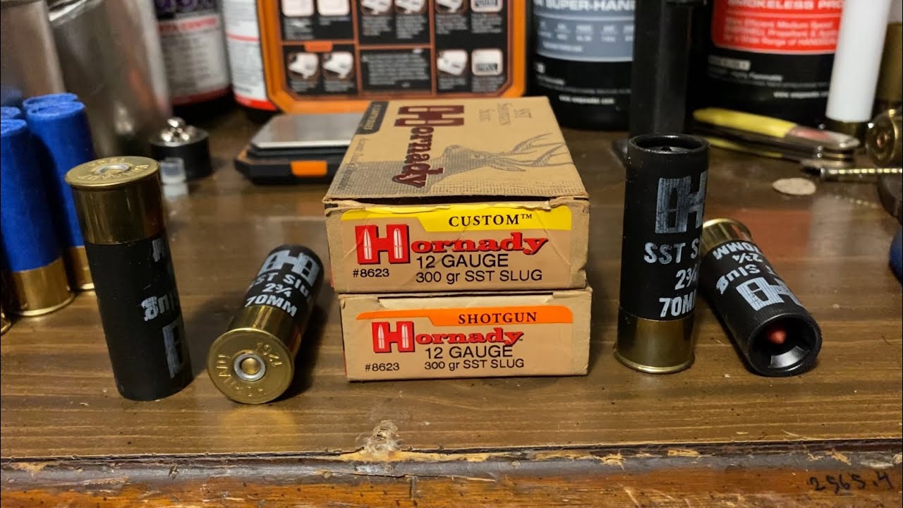 Пуля Hornady 12 калибра SST 300 гран в подкалиберном контейнере — разборка.