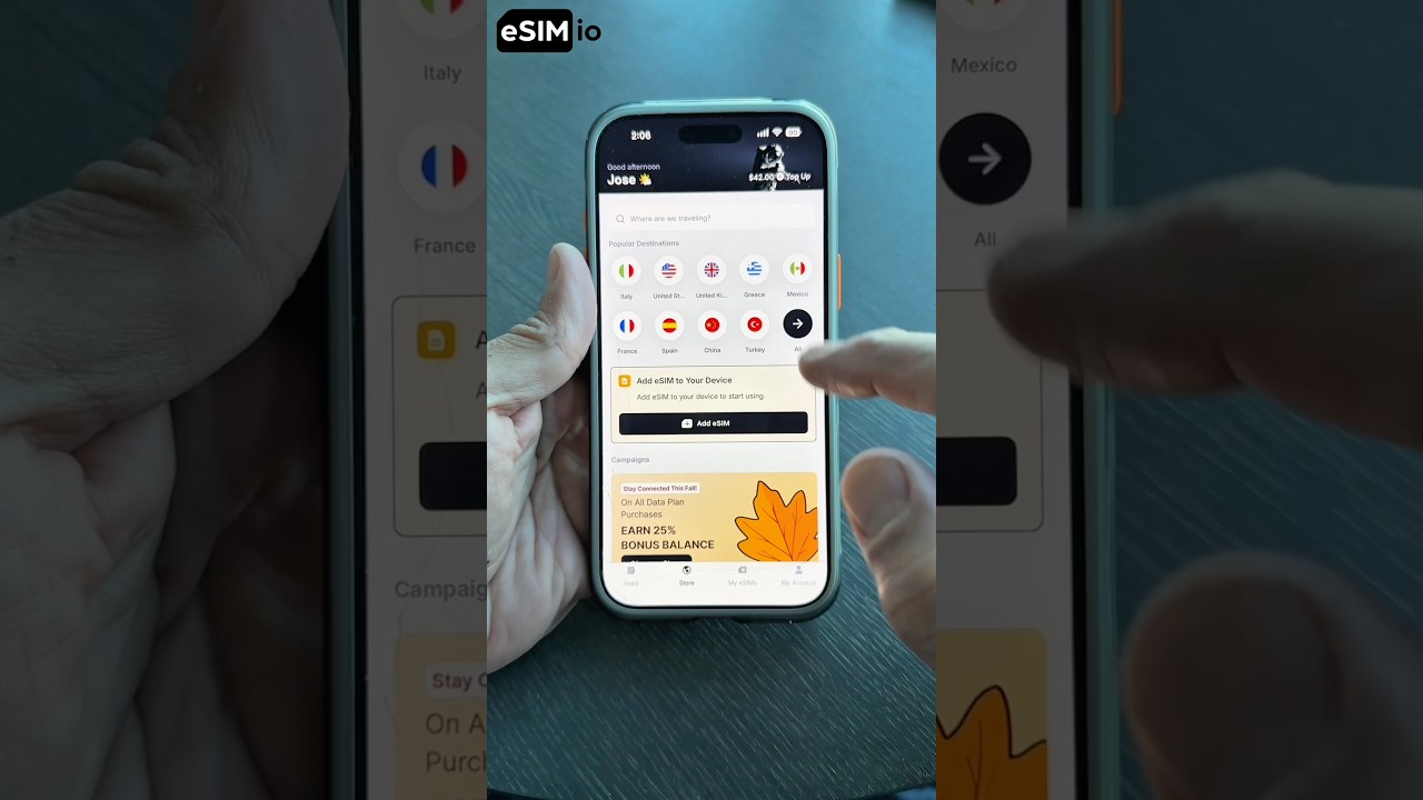 La mejor solución de internet en tú móvil cuando viajas eSIM io 