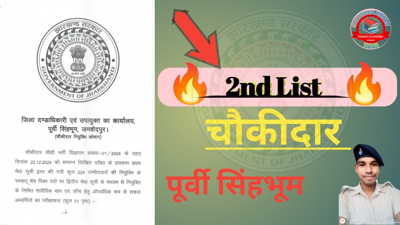 पूर्वी सिंहभूम जिला चौकीदार दूसरी सूची02025 || East Singhbhum Chowkidar 2nd list 2025||