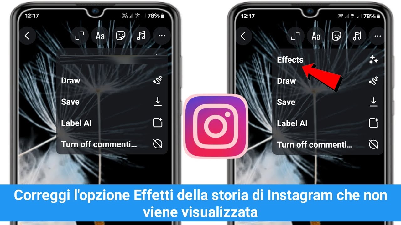 Come risolvere l'opzione Effetti Instagram Story non visualizzata