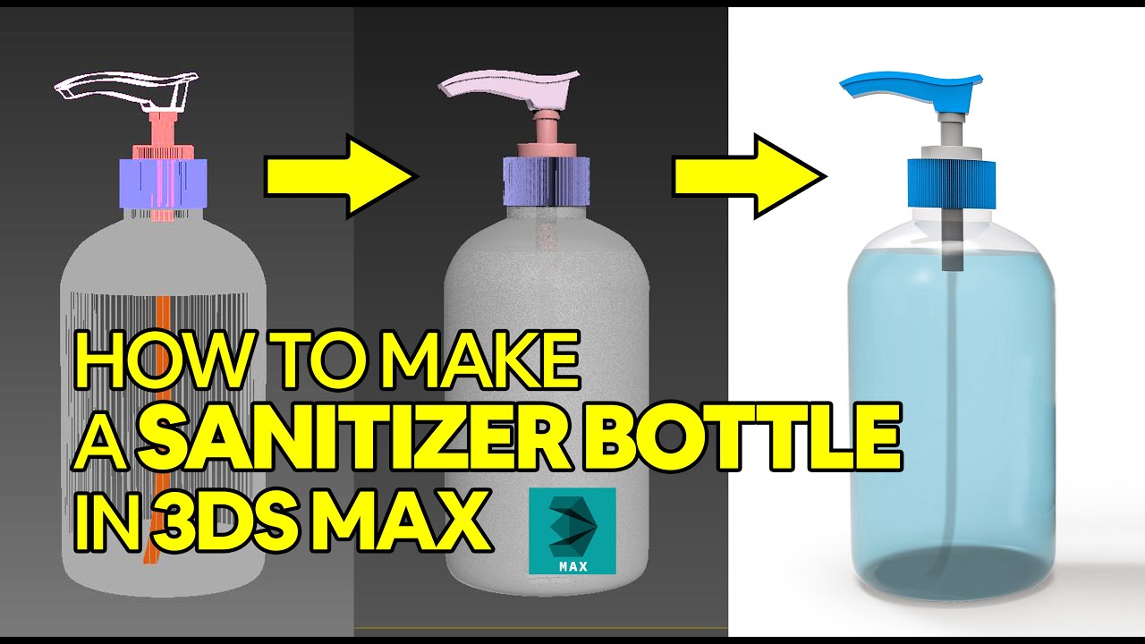 How to model a Sanitizer Bottle in 3ds max - Speed video