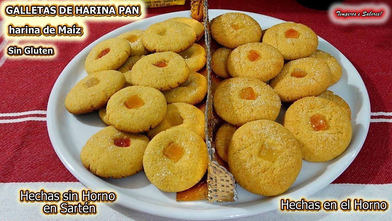 GALLETAS DE HARINA PAN MAÍZ SIN HORNO HECHAS EN SARTÉN Y CON HORNO FÁCILES Y SIN GLUTEN 2 OPCIONES