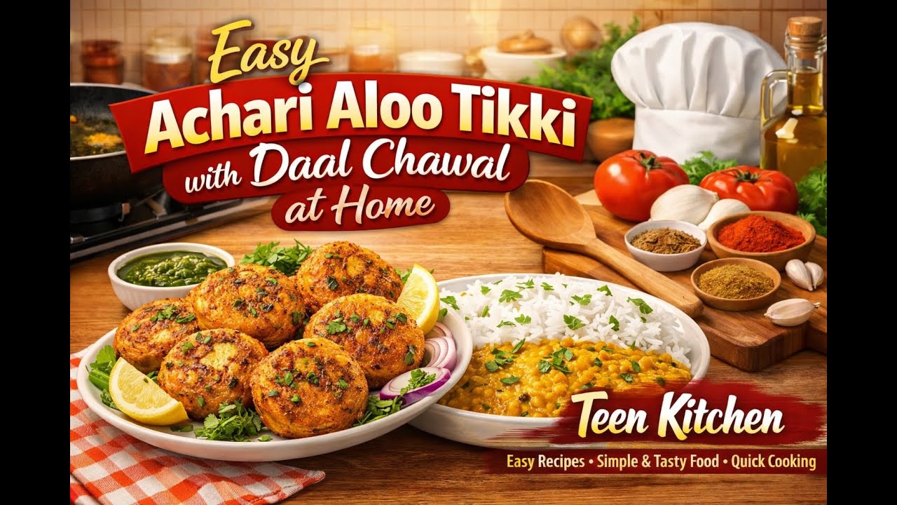 Crispy Achari Aloo Tikki + Daal Chawal | Budget Friendly Desi Dinner