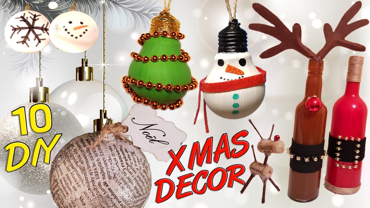 10 DIY Christmas recycled decoration HOW TO!