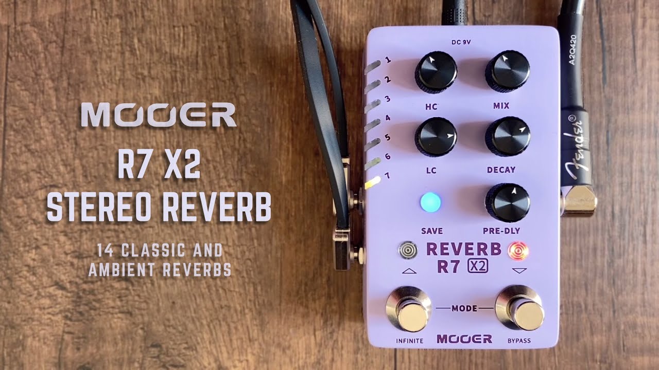 Mooer R7 X2 Stereo Reverb (14 Classic & Ambient Reverb Modes)
