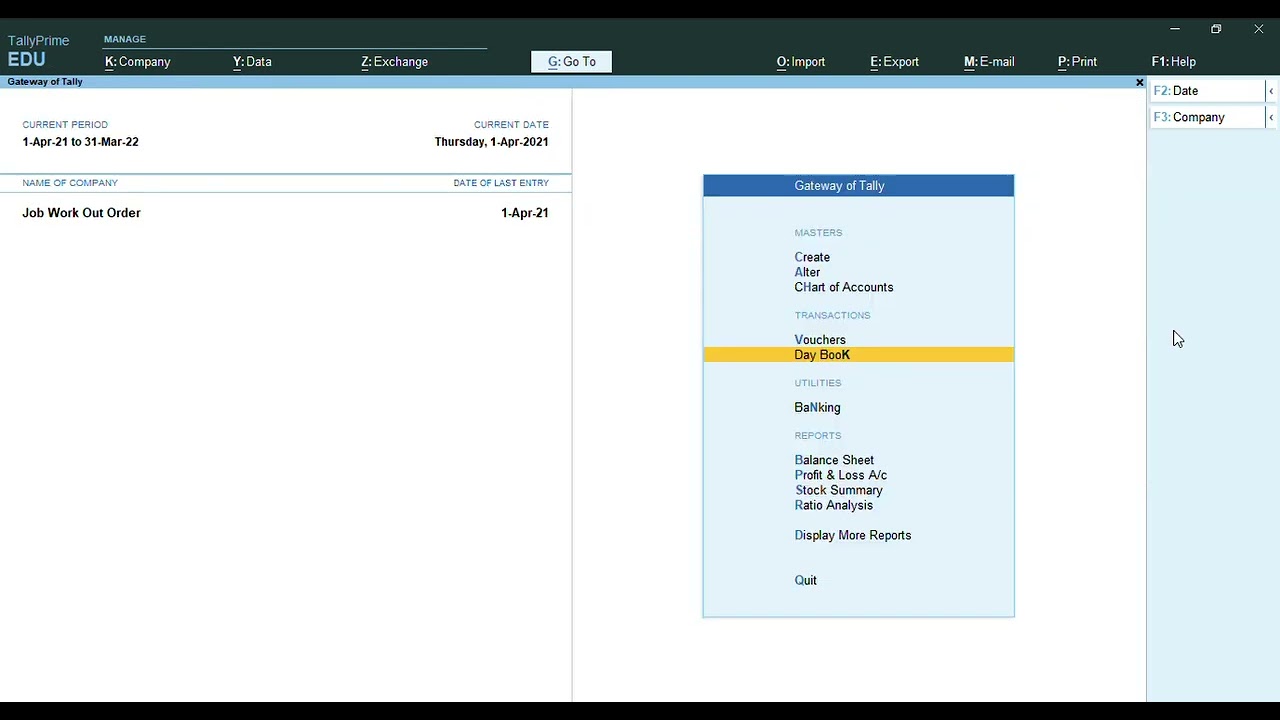How to Create Job work Out Order Process in Tally Prime - (Material Out /Material in Process