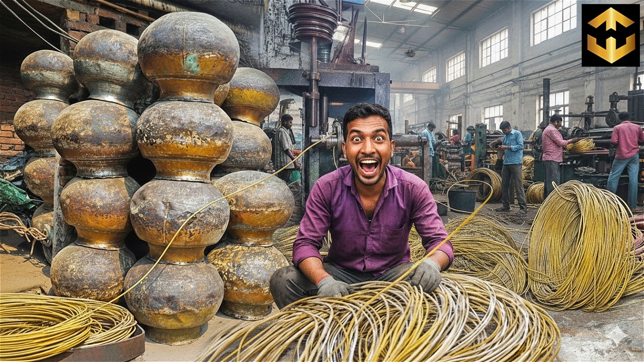 Amazing Recycling Process! Old Brass Pots Turned into New Shiny Brass Wires | factory  Production