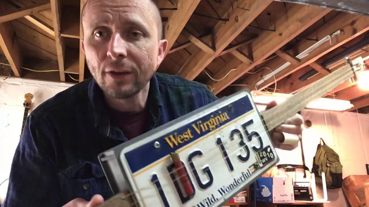 West Virginia License Plate Guitar—Home made!