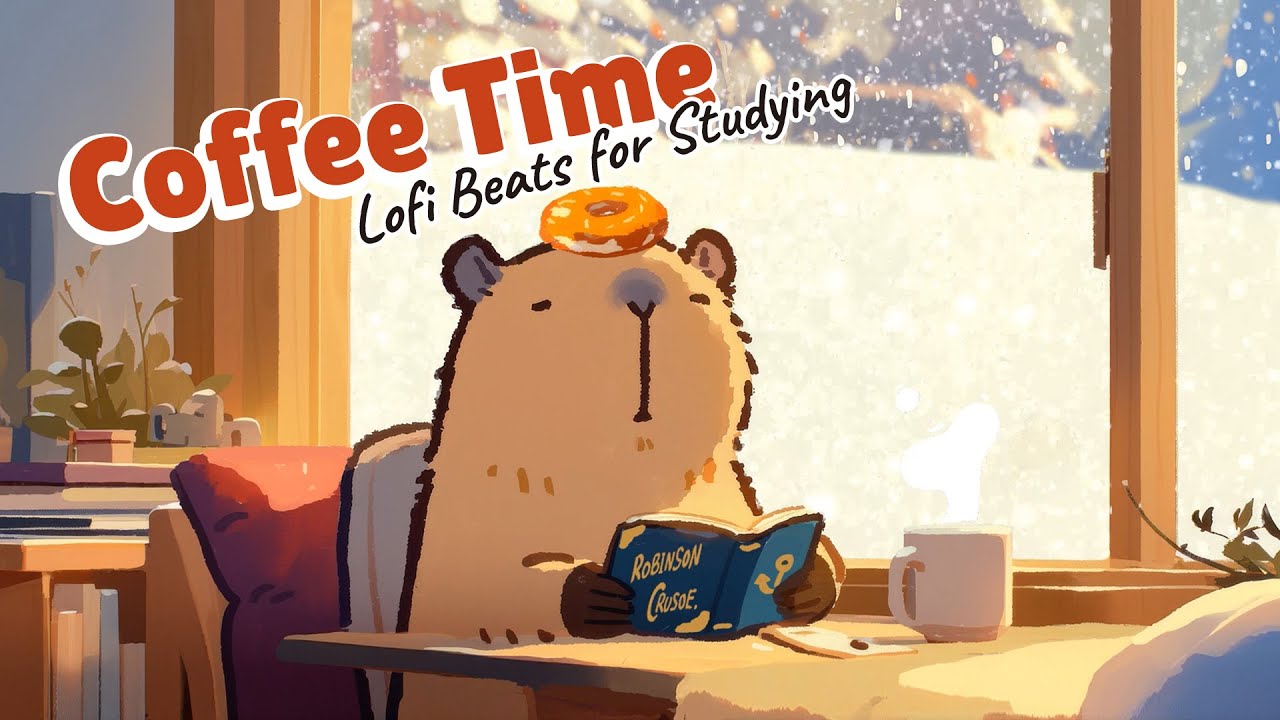 Capybara’s Winter Study Café ❄️☕📖 | Lofi Jazzhop for Focus, Study & Work