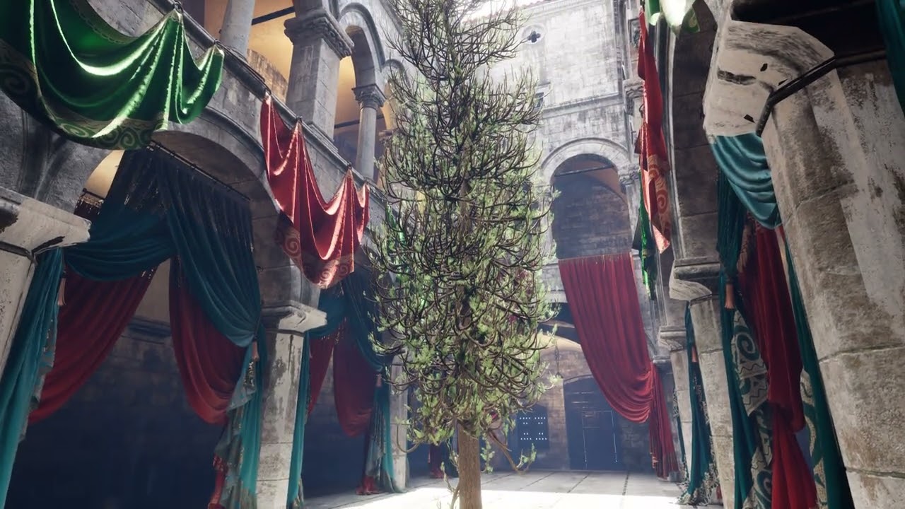 Sponza Scene Rendered in Unreal Engine 5 with Lumen | 4K @ 60 FPS
