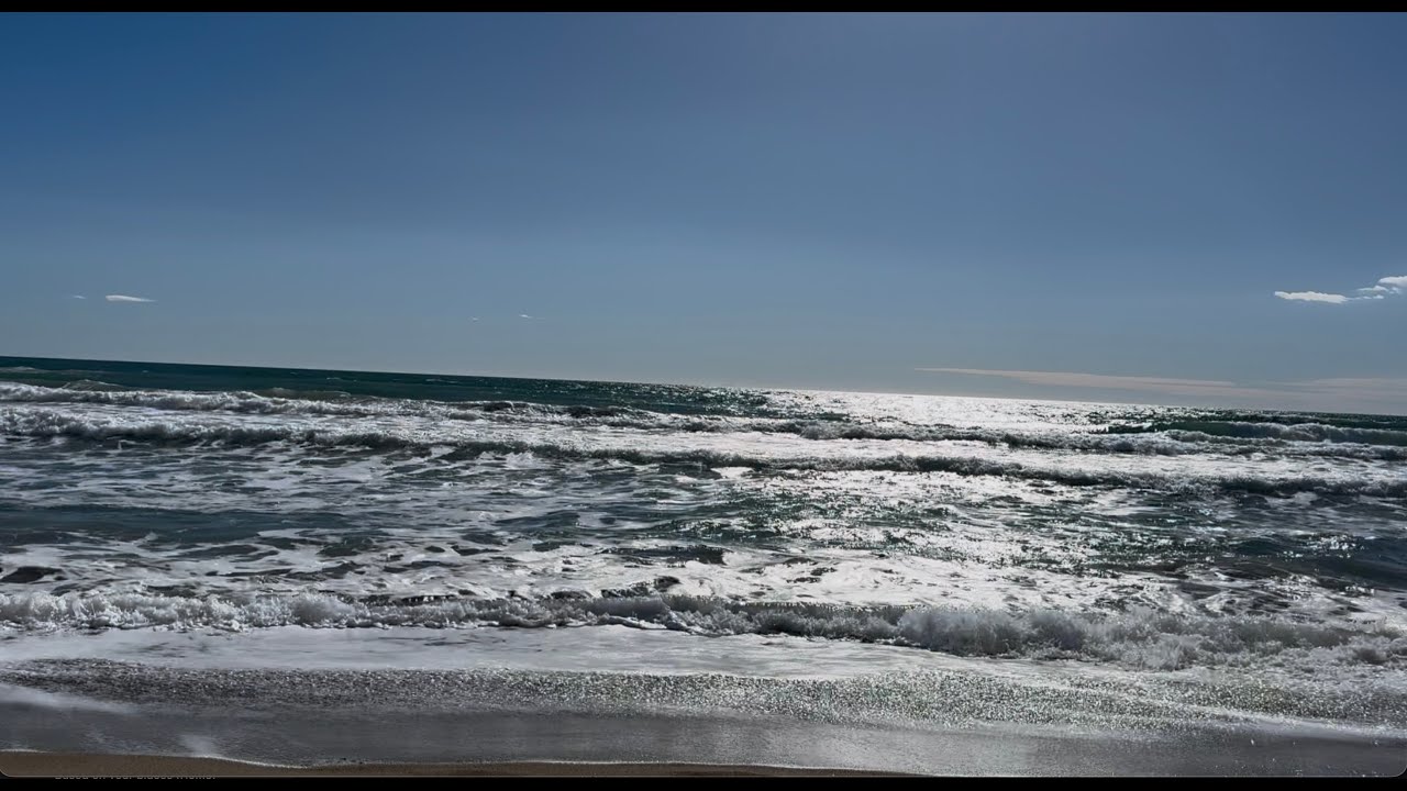 Mediterranean Sea Waves for Sleep & Study | Castelldefels, Barcelona Shoreline Ambience | No Music