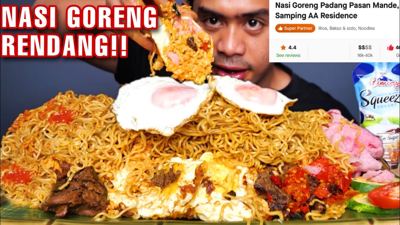 MUKBANG NASI GORENG RENDANG RATING TINGGI DI OJOL!!