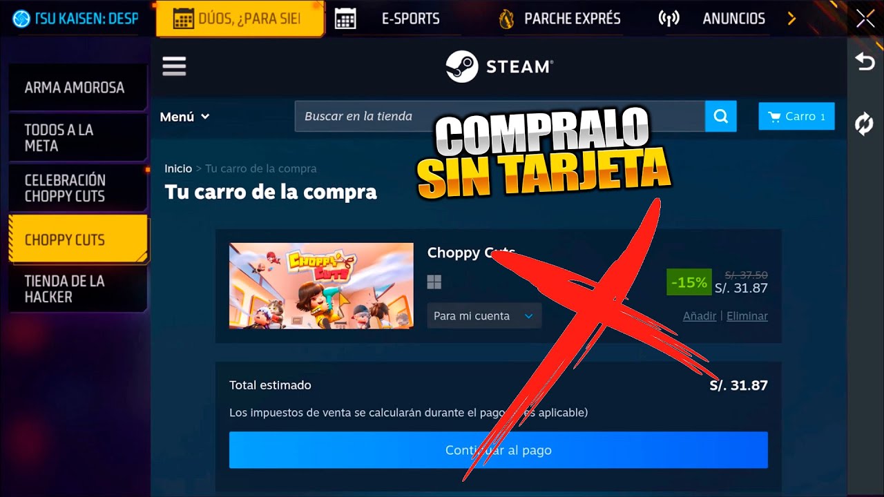 🌟COMO COMPRAR CHOPPY CUTS SIN TARTEJA DE CREDITO EN STEAM 2026