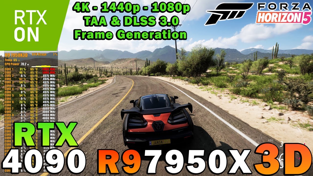 Forza Horizon 5 DLSS 3.0 FG Ray Tracing | RTX 4090 | R9 7950X3D | 4K - 1440p - 1080p | Max Settings